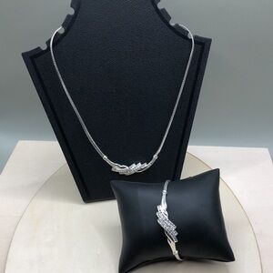 Avon dazzling jewelry set necklace and bracelet, formal, evening, cocktail.